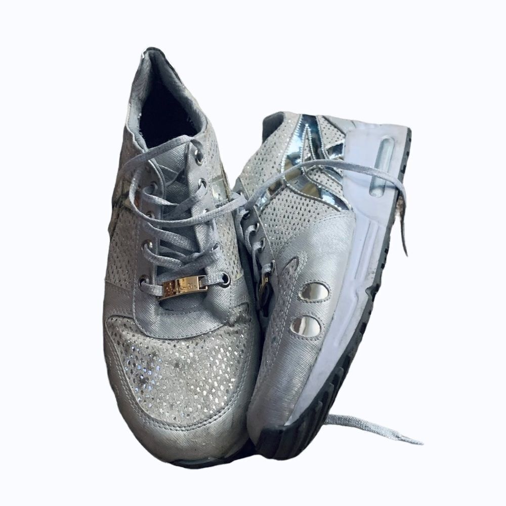 Lulamita Silver Sparkle Sneakers Size 8.5